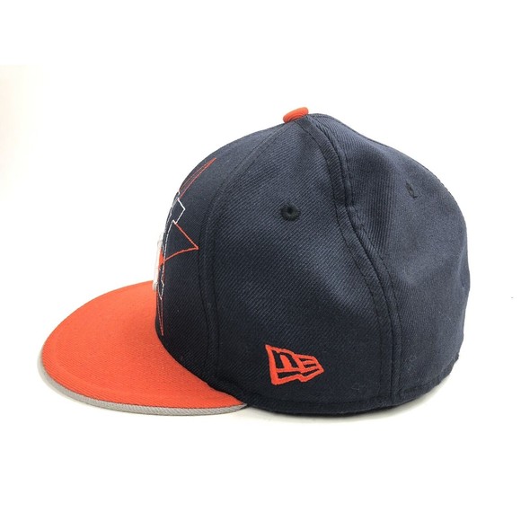 Houston Astros Cooperstown embroidered Cap Hat Size 7 3/8 Inch Blue/Orange - Picture 2 of 8